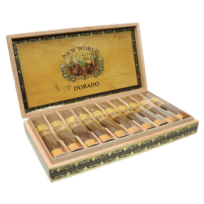 Коробка A. J. Fernandez New World Dorado Gordito на 10 сигар